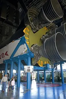 Saturn V on display inside the Davidson Center for Space Exploration building at the U