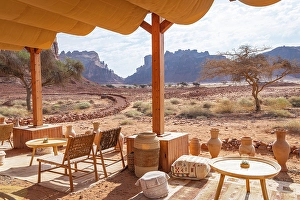 Medina Prints: Saudi Arabia, Medina, Al-Ula. Cafe at the Dadan visitor center