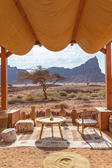 Medina Prints: Saudi Arabia, Medina, Al-Ula. Cafe at the Dadan visitor center