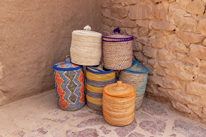 Medina Prints: Saudi Arabia, Medina. Colorful baskets in old town Al-Ula