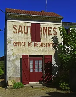 Wine Tasting Prints: Sauternes Office de Degustation (Wine Tasting Office) written on the wall. Bordeaux