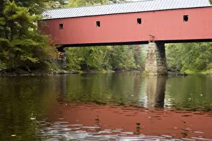 Keene Prints: Sawyers Crossing Covered Bridge spans the Ashuelot River in Keene, New Hampshire