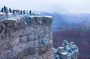 Images Dated 8th February 2009: Scenic snowy winter landscape along the south rim of the majestic Grand Canyon at sunrise