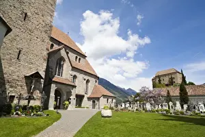Images Dated 17th May 2010: Schenna (Scena) near Meran (Merano) with parish church Maria Aufnahme