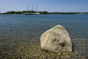 Watercraft Prints: A schooner in Penobscot Bay as seen from the Holbrook Island Sanctuary in Brooksville