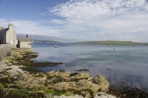 Scotland, Shetland Islands, Mainland, Lerwick. North Sea coastline of Lerwick
