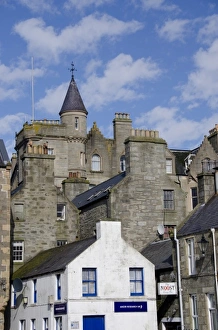 Shetland Islands Prints: Scotland, Shetland Islands, Mainland, Lerwick. Traditional historic stone architecture