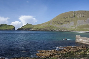 Scotland, St. Kilda Islands, Outer Hebrides. Historic island of Hirta, the largest