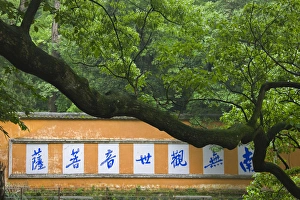 Screen Prints: Screen wall at the entrance, Guoqing Buddhist Temple, Tiantai Mountain, Zhejiang Province