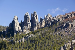 SD, Custer State Park, Needles Highway, Cathedral Spires, granite rock formations