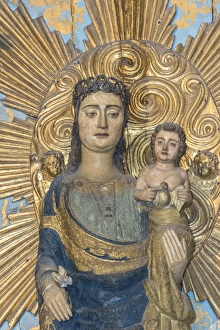 Gilded Prints: Se do Porto, Europe, Portugal, Oporto, Madonna and Child sculpture
