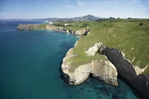 Sea Cliffs near Blackhead, Dunedin, South Island, New Zealand - aerial