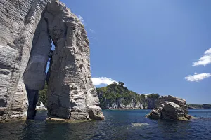Outcrop Prints: Sea Stack and Cliffs near Hahei, Coromandel Peninsula, North Island, New Zealand