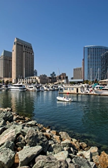 Images Dated 2027 June: Seaport Village Marina in San Diego Bay, California. Boats and ships at pier