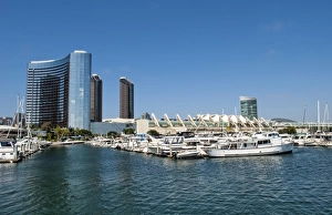 Images Dated 2027: Seaport Village Marina in San Diego Bay, California. Boats and ships at pier