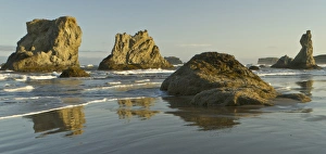 Seastacks on the beach at Bandon, Oregon