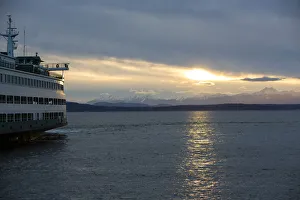 Ship Prints: Seattle, Washington State. Catching the Bainbridge Island Ferry at sunset with