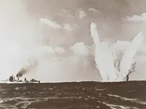 Naval Prints: SECOND WORLD WAR (1939-1945). Underwater mine explosion