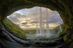 Seljalandsfoss waterfall on the southern coast of Iceland