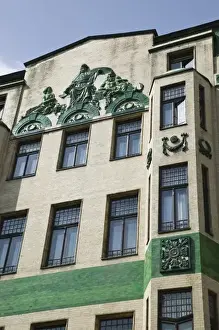 SERBIA, Belgrade. Building detail of the Hotel Moskva / Downtown Belgrade