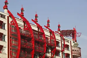 Futuristic Prints: SERBIA, Novi Belgrade. Futuristic Business Center on Boulevard Mihajla Pupina