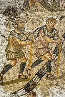 Images Dated 22nd June 2010: The servants, Mosaic, New House Of Hunt, Bulla Regia Archaeological Site, Tunisia