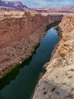 Images Dated 25th January 2023: Severe ongoing drought has lowered the levels of the Colorado River in Marble Canyon