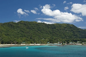 Atoll Prints: Seychelles, Island of La Digue. Town of La Passe Harbor