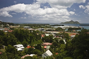 Images Dated 21st October 2008: Seychelles, Mahe Island, Victoria, overview from Liberation Road