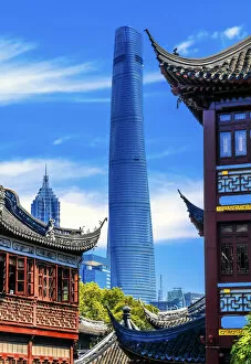 China Collection: Shanghai Tower, Second Tallest Building in World, Jin Mao Tower from Yuyuan Garden