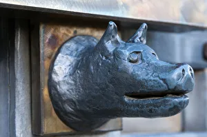 Imperial Prints: Detail of the she-wolf handle at the fence of Arch of Constantine, Arco di Costantino