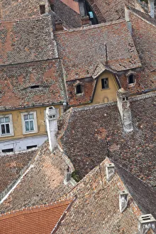 Images Dated 19th September 2009: Sibiu, Hermannstadt in Transylvania, roofs of the old town seen from Protestant Church