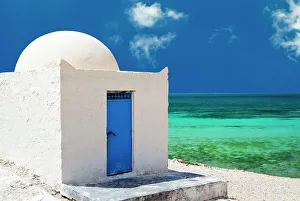 Tunisia Prints: Sidi Mahares Beach, Djerba, Jerba or Jarbah, Tunisia, North Africa
