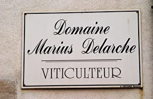 Wine Country Prints: Sign at Domaine Marius Delarche, Viticulteur, in Pernand-Vergelesses, Bourgogne