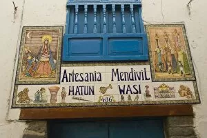 Sign for handicraft shop, Cuzco, Peru