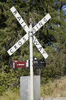 Sign along the Kettle Vlley Railway near Penticton British Columbia Canada