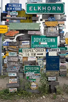 Images Dated 6th August 2005: The Sign Post Forest in Watson Lake, Yukon, started in 1942 by Carl K. Lindley, a U