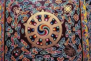 Images Dated 16th April 2008: Sikkim, Gangtok. This colorful mandala appears to be lit from within, at Rumtek Monastery
