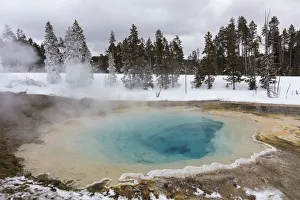 Silex Spring in winter in Yellowstone National Park, Wyoming, USA Silex Spring in winter in Yellowstone National Park, Wyoming, USA
