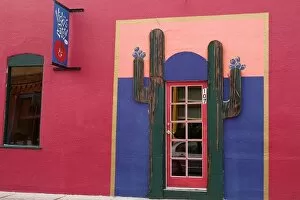 Images Dated 26th December 2007: Silver City, New Mexico, United States. Side street with colorful store fronts