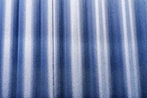 Silver Prints: Silver Light blue Corrugated Lead, Metal abstract Patterns Background, Reykjavik, Iceland