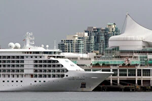 Images Dated 1st August 2008: Silversea Silver Shadow cruise ship docked at Port Vancouver in British Columbia, Canada