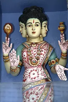 Deity Prints: Singapore. A Hindu Religious figures decorating the wall of Sri Mariamman Temple