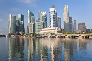 Downtown Prints: Singapore skyline, Singapore, SE Asia