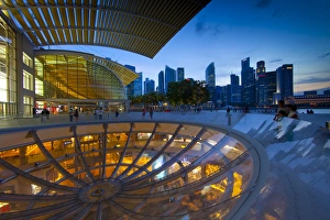 Singapore Prints: Singapore. Sunset on downtown area