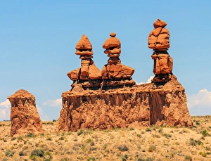 Sandstone Prints: Three Sisters Hoodoos Goblin Valley State Park Rock Canyon San Rafael Desert Utah USA Southwest