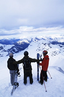 Images Dated 3rd September 2003: Skiers on top of the Swiss Alps at Schilthorn in Murren, Switzerland