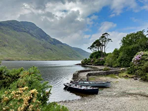 Betty Sederquist Prints: Skiffs await passengers on the shores of Doo Dough, Ireland