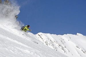 Skiing Prints: Skiing fresh powder on Little Superior, Big Cottonwood Canyon, Uinta Wasatch cache