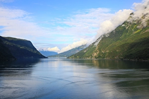 Jolly Sienda Prints: Skjolden Norway. Norwegian Fjords, waterways, cruising the Norwegian Fjords